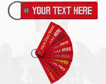 Remove Before Flight Custom Keychain Embroidered Jet Tag Flight Key Chain Pilot Airplane Motorcycle Flight Tag Key Tag Car Personalized Text