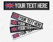 Custom UK Flag Badge | Personalised Name Patch | Embroidered Morale Patch with VELCRO Hook or Iron On / Sew on | Ideal for Airsoft