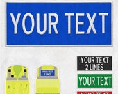 TACTICAL VEST Custom Embroidered Patch Large Back Name Tag Security Safety Military Airsoft Paintball Police  Personalized Text Velcro Brand