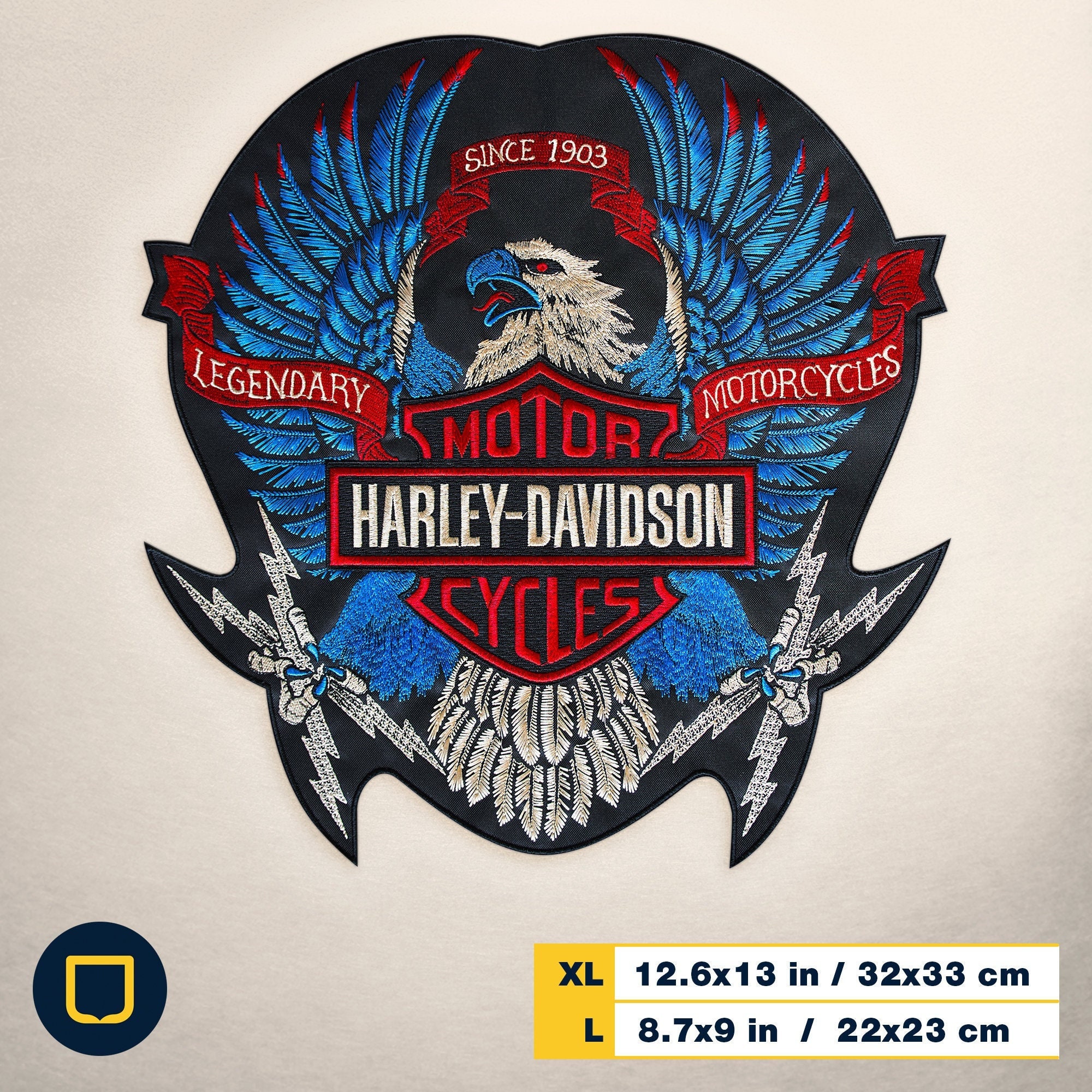 Patch ecusson brode moto motard aigle Harley Davidson