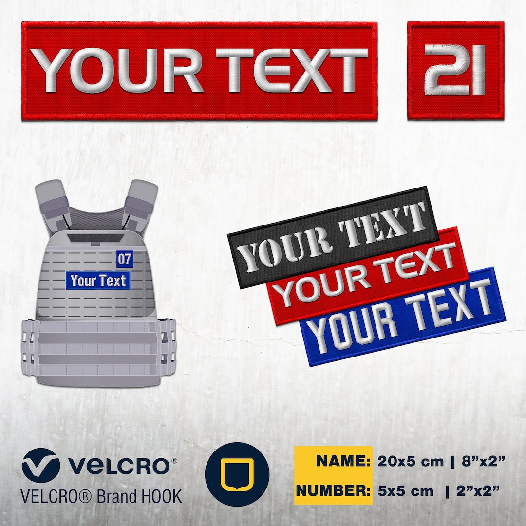Custom Fitness Patch for Weighted Vest Name Number Embroidered Label