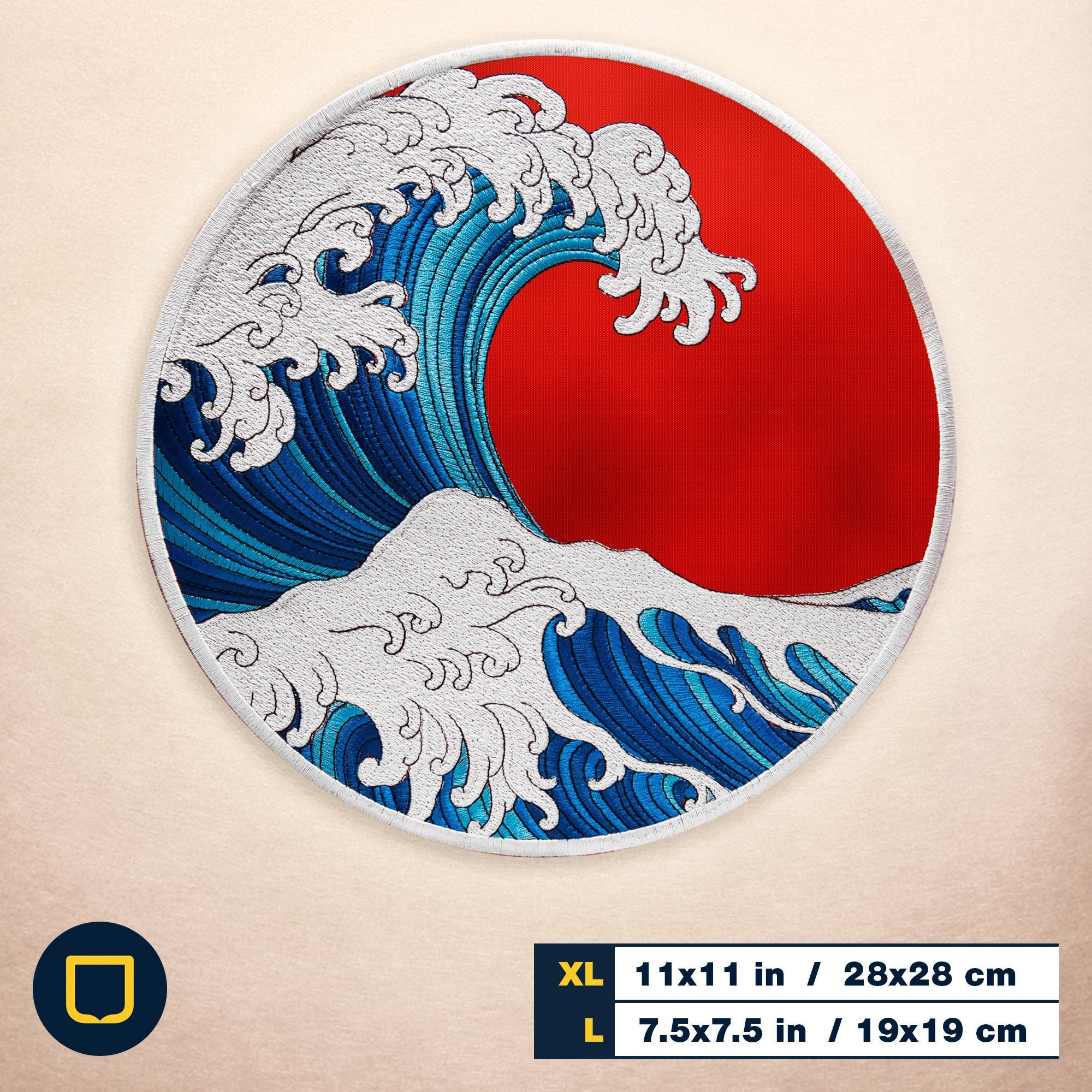 Great Wave off Kanagawa LARGE Embroidered Patch Japanese