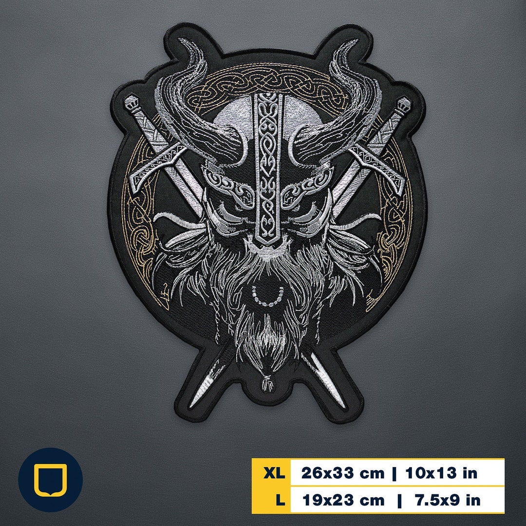 Viking Large Embroidered Patches for Vests Custom Iron on