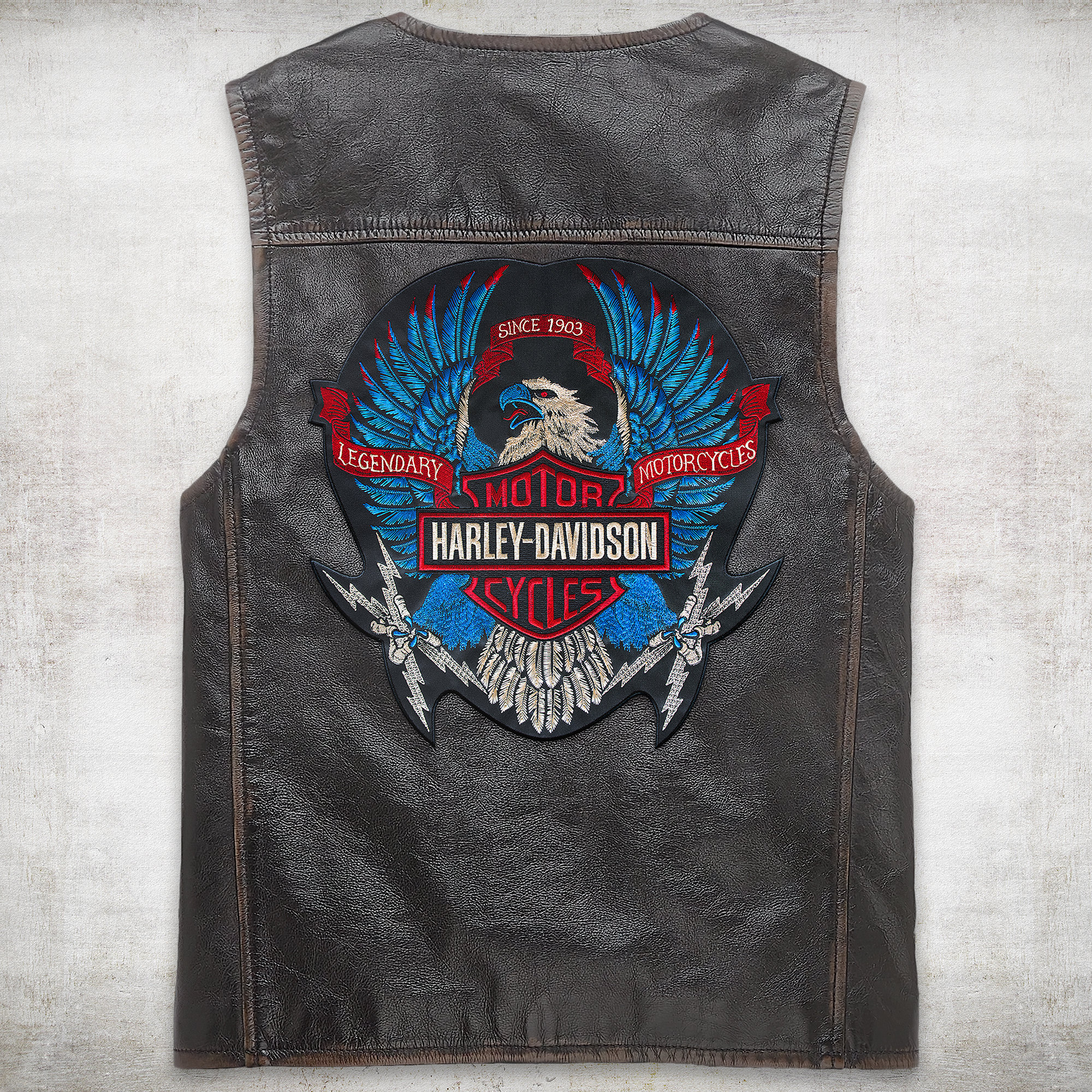 Harley - Parches bordados grandes para chaleco/chaqueta para planchar