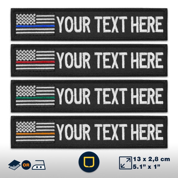 Custom Embroidery 6" x 4" Name Tag 3 LINES Patch With VELCRO® Brand Fastener Custom Embroidery 6" x 4" Name Tag 3 LINES Patch With VELCRO® Brand Fastener