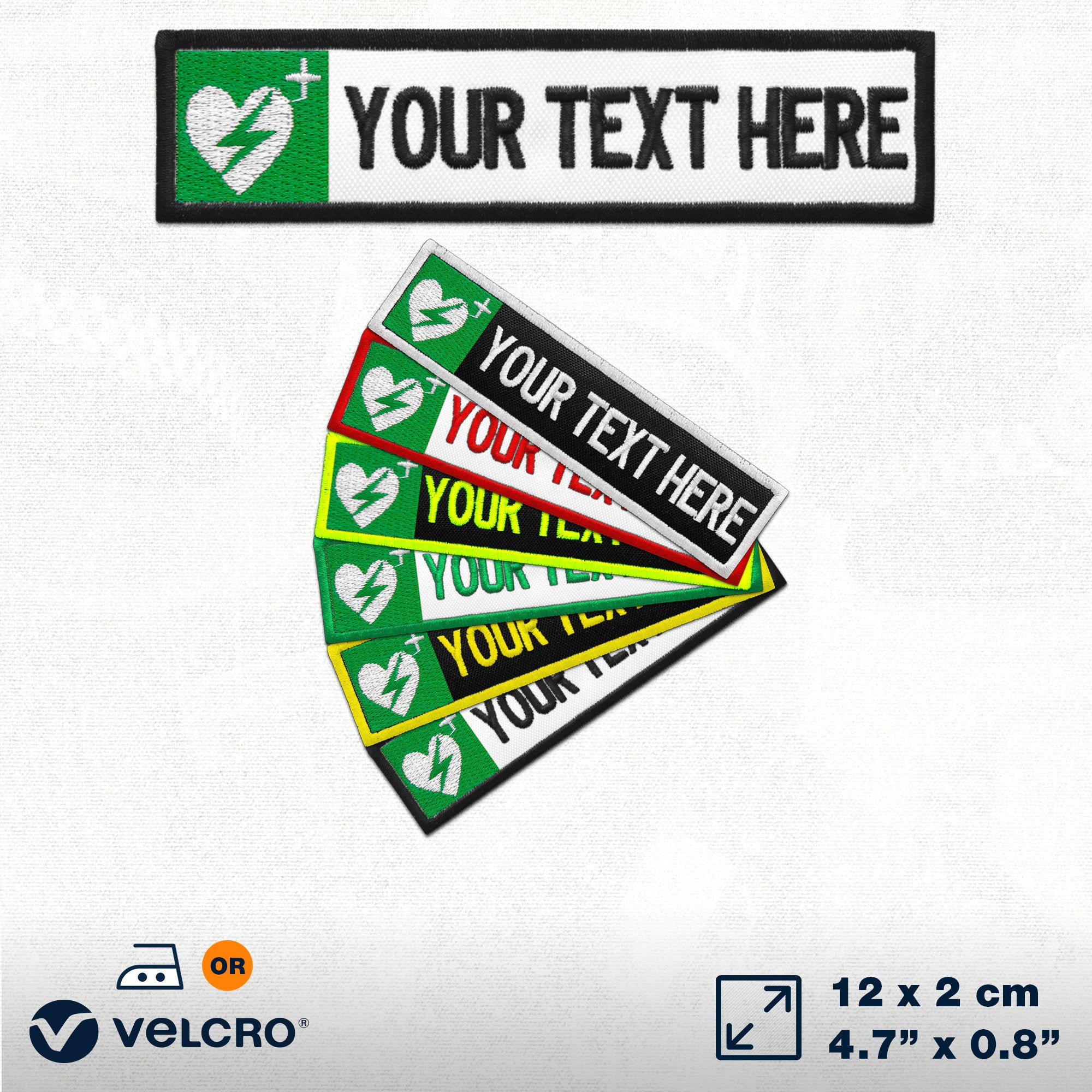 AED Defibrillator Name Tag EMT Medical Patch Heart Text Bag Etsy