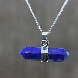 Raw Lapis. Lapis Lazuli Necklace. Sterling silver Lapis Necklace. Blue Lapis Vibration Stone. Luxury Jewelry Design. Choose chain
