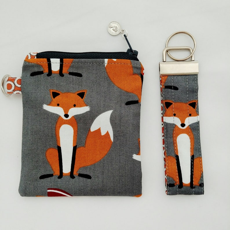 Fabulous Foxes Small Coin Purse /& Matching Key Ribbon