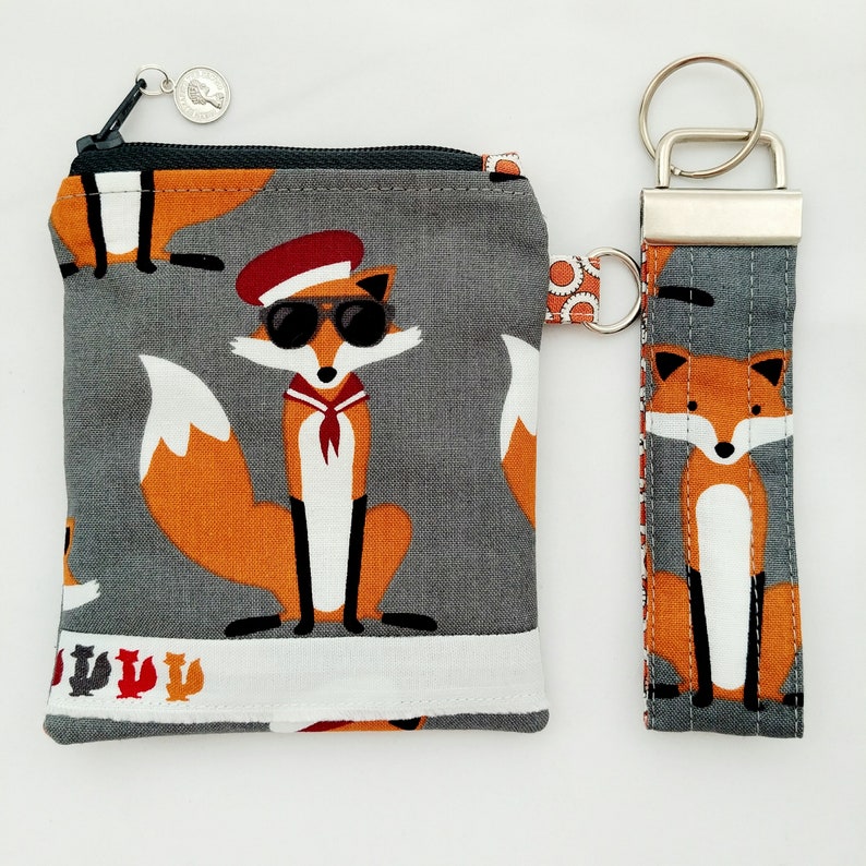Fabulous Foxes Small Coin Purse /& Matching Key Ribbon