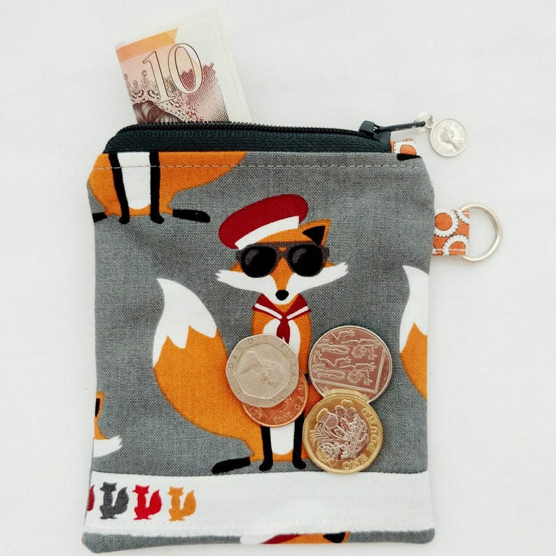 Fabulous Foxes Small Coin Purse /& Matching Key Ribbon