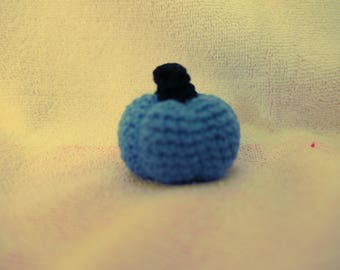 Mini Blue Pumpkin Amigurumi Styled Stuffed Toy, Decoration, All Ages, All Year Around,Kawaii Plush, Plush