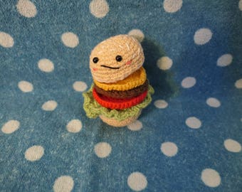 Mini Cheese Burger Stuffed Toy Kawaii Amigurumi Styled