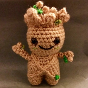 Mini Groot/Mini Groot Crocheted Stuffed Toy/Amigurumi/ Kawaii/Plush /Plushie