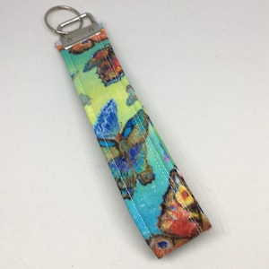 Key Fob Wristlet/Keychain/ In Butterfly Print/Key Fob