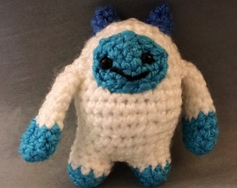 A Mini Crocheted Yeti Stuffed Toy/ Snow Yeti/MonsterStuffedToy/Amigurumi/Kawaii Styled Stuffed Toy/Yeti Plush/Plushie
