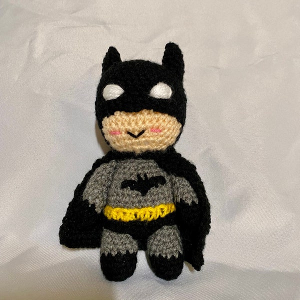 A Crocheted Batman Stuffed Toy/Amigurumi/kawaii Styled/Stuffed Toy/Batman Plush/Plushie