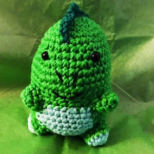 Mini Chubzilla/ Crocheted Mini Chubzilla/ Amigurumi/Kawaii Styled Stuffed Toy/All Ages/Kawaii Plush/ Plush/plushie