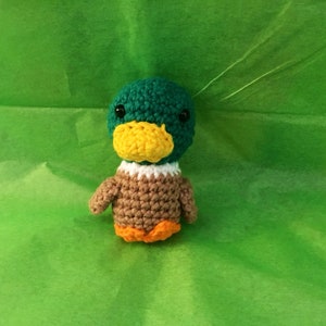 A Mini Crocheted Mallard Duck / Mallard Duck/ Amigurumi/ Kawaii Style/ Stuffed Toy/ Kawaii Plush/ Plush