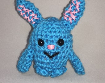 Tiny Blue Bunny/Tiny Blue Bunny Crocheted Stuffed Toy/Amigurumi/Kawaii Styled/ Plush/ Plushie