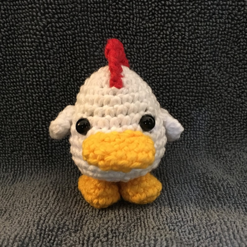 Mini Chicken/Rooster/ Mini Crocheted Chicken/Rooster/ Amigurumi/ Kawaii Styled/Stuffed Toy/Plush/Kawaii Plush/ Plushie image 1