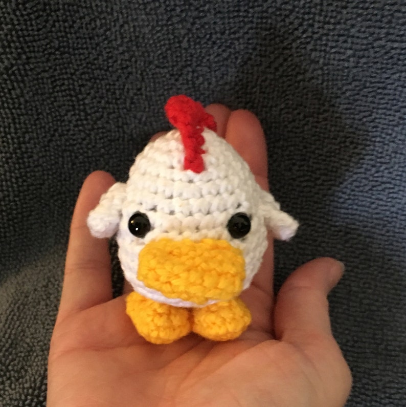 Mini Chicken/Rooster/ Mini Crocheted Chicken/Rooster/ Amigurumi/ Kawaii Styled/Stuffed Toy/Plush/Kawaii Plush/ Plushie image 3