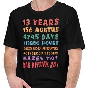Funny Jewish Bar Mitzvah Shirt Gift 13th Birthday Mazel Tov Unisex t-shirt