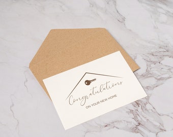 Real Estate, Printable Congratulations on Your New Home Card, Folded 5x7 and 4x6 Digital Download