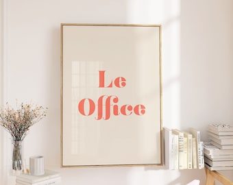 Druckbares Bürodekor, Le Office Wandkunst Druck, Blush Pink Wandkunst, Retro Büroschild, druckbares Poster, Mitarbeiter Geschenk