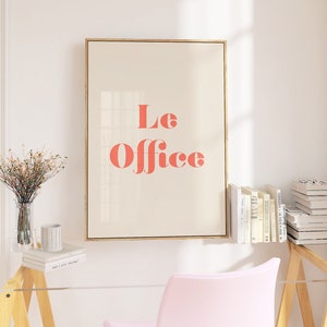 Printable Office Decor, Le Office Wall Art Print, Blush Pink Wall Art, Retro Office Sign, Printable Poster, Coworker Gift