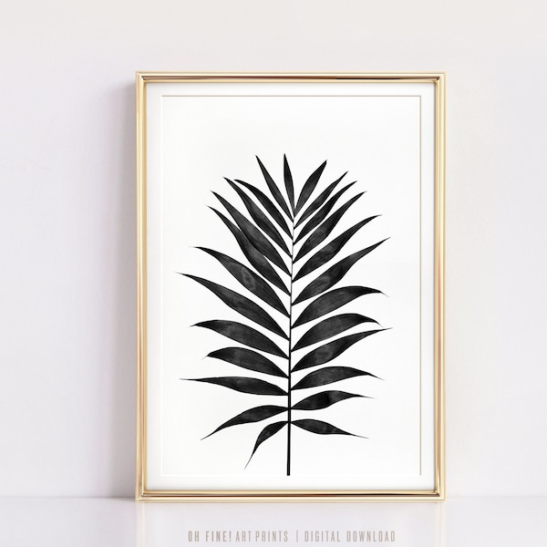 Palm Print, Tropical Print, Large Wall Art, Black and White Palm Print, Tropical Palm Leaves, Palm Leaf Print, Palm Printable Poster