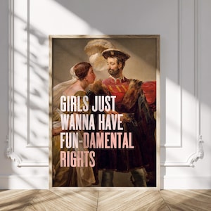 Art féministe, citations à imprimer, affiche féministe, art mural imprimable, cadeau pour elle, impression de citation, les filles veulent juste avoir leurs droits fondamentaux