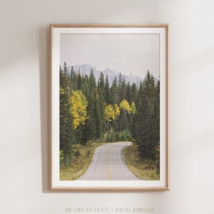 Open Road Print, Printable Wall Art, Rustic Decor, Landscape Photography, Mountain Wall Art, Wanderlust, Autumn Landscape Print image 2