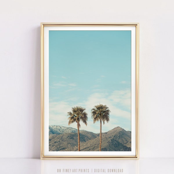 Palm Springs Print, Palm Trees Print, Printable Art, Vertical Wall Art, Wall Decor, Digital Download, California Art, Desert Landscape