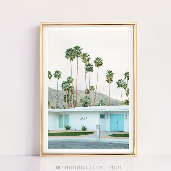 Palm Springs Poster, Printable Wall Art, Mid Century Modern Art Print, Modern Wall Decor, Digital Download, Large Wall Art, Architecture