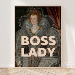 Boss Lady Print, druckbare Wandkunst, herunterladbare Muttertagskunst, feministische Kunst, Girl Boss Poster, Bürowandkunst, feministischer Druck