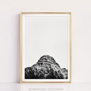 Mountain Print, Minimalist Wall Art, Black and White Prints, Large Poster, PRINTABLE Art, Landscape Photography, Digital Download Art