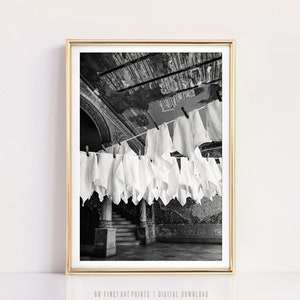 Laundry Room Decor, Black and White Prints, Hanging Laundry Photo, Printable Wall Art, Digital Download, Wall Decor, Home Decor