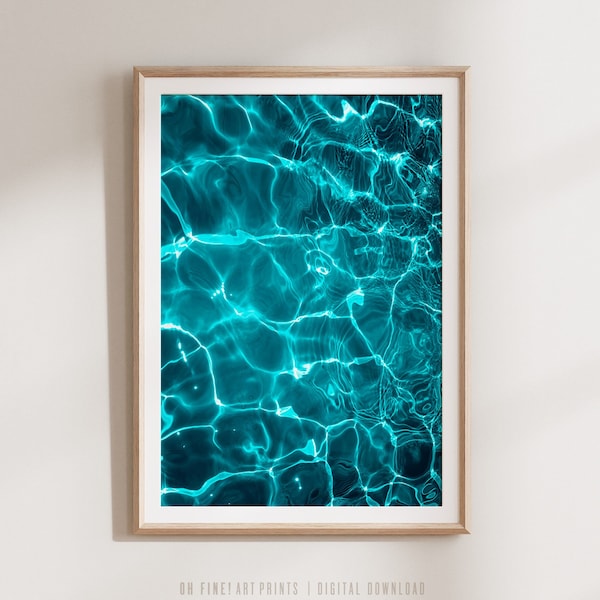 Modern Ocean Print, Abstract Wall Art Print, Water Photography Print, Large Poster, Ocean PRINTABLE Art, Turquoise Wall Art, Reflections