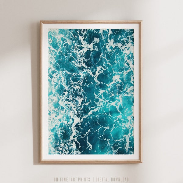 Ocean Wall Art Prints, Nature Print, Ocean Print, PRINTABLE Art, Modern Ocean Decor, Blue Water, Ocean Poster, Beach Decor, Digital Download