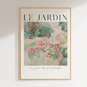 Le Jardin Botanischer Druck, Frühling Blumen Garten Gemälde, DRUCKBARE Wand Kunst, Boho Dekor, digitaler Download A20
