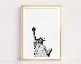 Freiheitsstatue, druckbare New York City Wand Kunst Druck, schwarz weiß Kunst, minimalistische New York Druck, Reise Poster, Digitaldruck