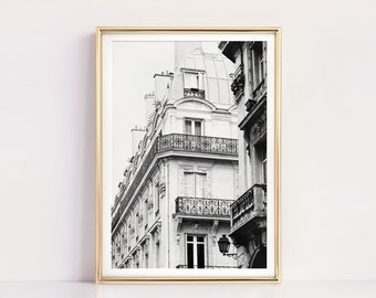 Paris Print, Printable Wall Art, Black and White Prints, Paris Apartment, Large Wall Art, Digital Prints, Black and White Photography