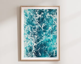 Ozean Wand Kunst Drucke, Natur Druck, Ozean Druck, DRUCKBARE Kunst, Moderne Ozean Dekor, blaues Wasser, Ozean Poster, Strand Dekor, digitaler Download