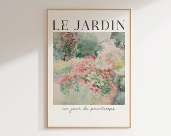 Le Jardin Botanical Print, Spring Floral Garden Painting, PRINTABLE Wall Art, Boho Decor, Digital Download A20