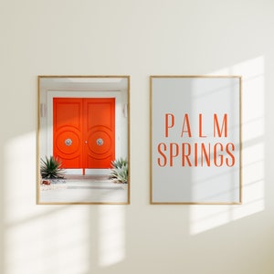 Palm Springs Wall Art, Set of 2 Prints, Mid Century Modern Art Prints, Burnt Orange Wall Decor, PRINTABLE Wall Art, Poster Download