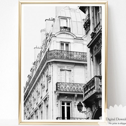 Paris Print Printable Wall Art Black and White Prints Paris - Etsy
