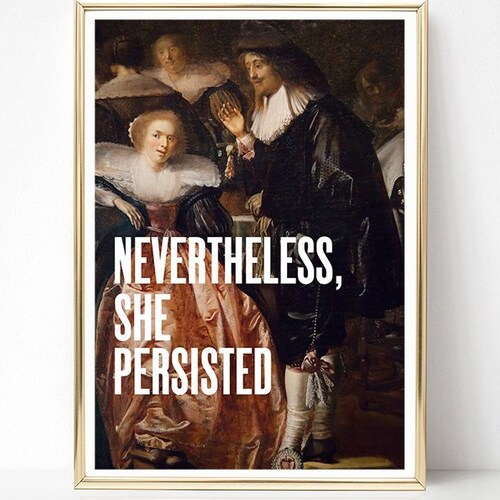 Nevertheless She Persisted Printable Wall Art Quote Print - Etsy