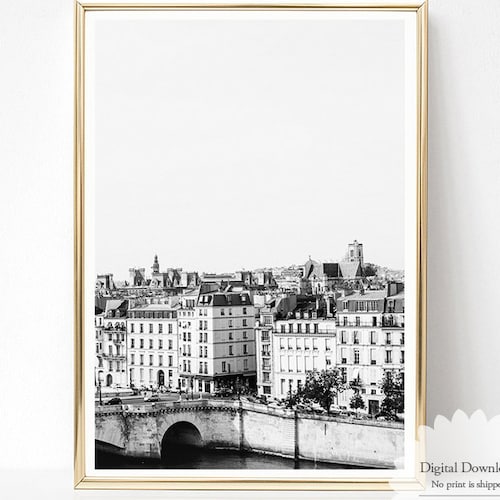Paris Wall Art Black and White Prints Digital Download Etsy