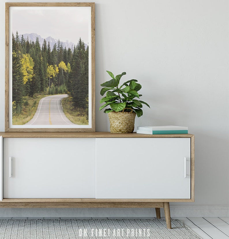 Open Road Print, Printable Wall Art, Rustic Decor, Landscape Photography, Mountain Wall Art, Wanderlust, Autumn Landscape Print image 5