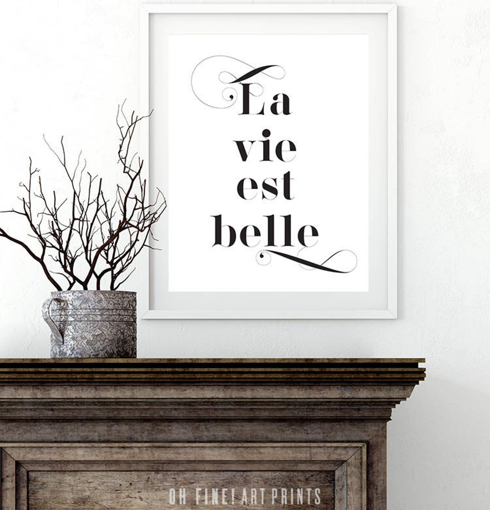 Quote Wall Art La Vie Est Belle Quote Poster PRINTABLE Art Etsy